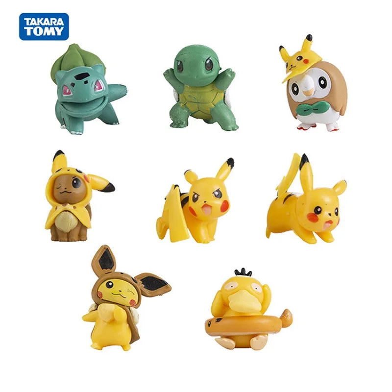 Pokemon Cartoons Anime Figures Toys Snorlax Pikachu Eevee Pocket Monster Figure Doll Model Kids Birthday Gift Bulk Buy Lot