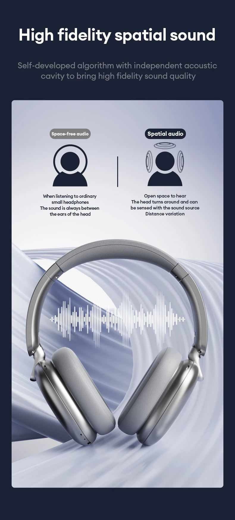 Original Lenovo TH60 Wireless Bluetooth 5.4 Headsets Over-Ear HD Call HIFI Surround Sound Headphones Low Game Latency Earphones