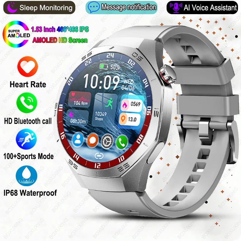 For HUAWEI GT5 Pro Smartwatch Men 360*360 HD AMOLED Screen GPS Motion Track Heart Rate Bluetooth Call IP68 Waterproof Smartwatch