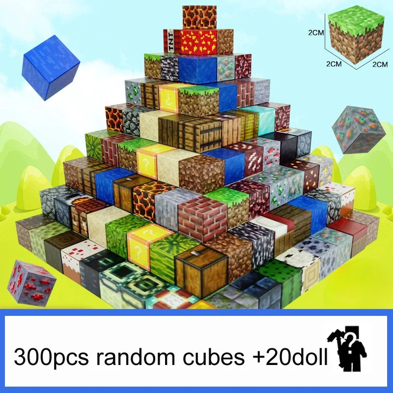 10-300pcs Magnetic Blocks Game Mine Magnet World Toys For Boys Girls STEM Montessori Sensory Cubes Game Toys Gift
