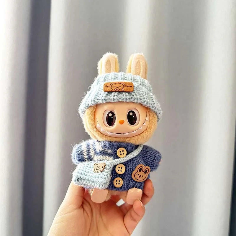 17cm Mini Plush Doll'S Clothes Outfit Accessories For Korea Kpop Exo Labubu I II Idol Dolls sit party overalls Clothing Gift