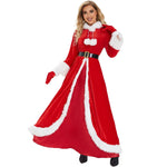 Deluxe Classic Mrs. Claus Kerst Kostuum Xmas Party Santa Claus Cosplay Vrouwen Rode Jurk Kerst Koningin Carnaval Feestjurk