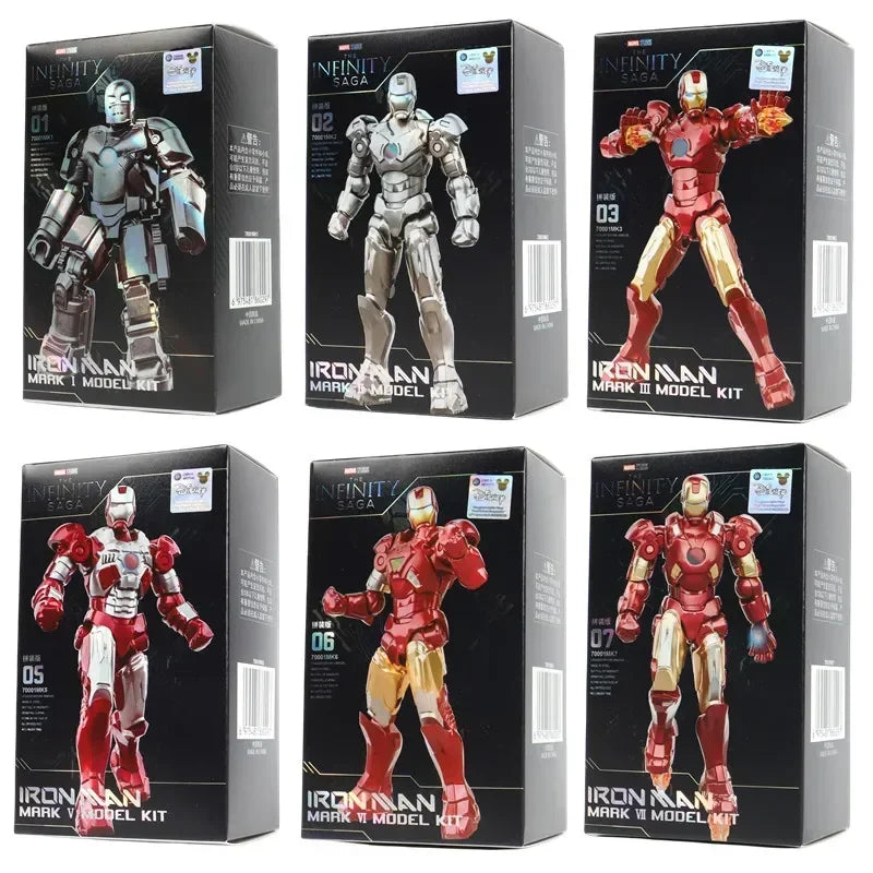 Marvel figure Splicing toys iron man MK1 MK2 MK3 MK4 MK5 MK6 MK7 Action figure model Birthday gift for children