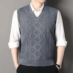 Cardigan Sweater Vests Men Autumn Winter Fleece Knitted Waistcoat Argyle Plaid Smart Causal Fashion Knit Sleeveless Sweater Vest