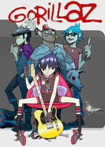 Virtual Anime Rock Band Gorillaz Poster Modern Music Album Cover Canvas Painting Wall Art for Club Living Room Home Decor Mural