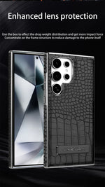 High Quality Leather Holder Electroplate Phone Case for Samsung Galaxy S25 S24 S23 Ultra S24 S23 Plus Bracket Magnetic Cover