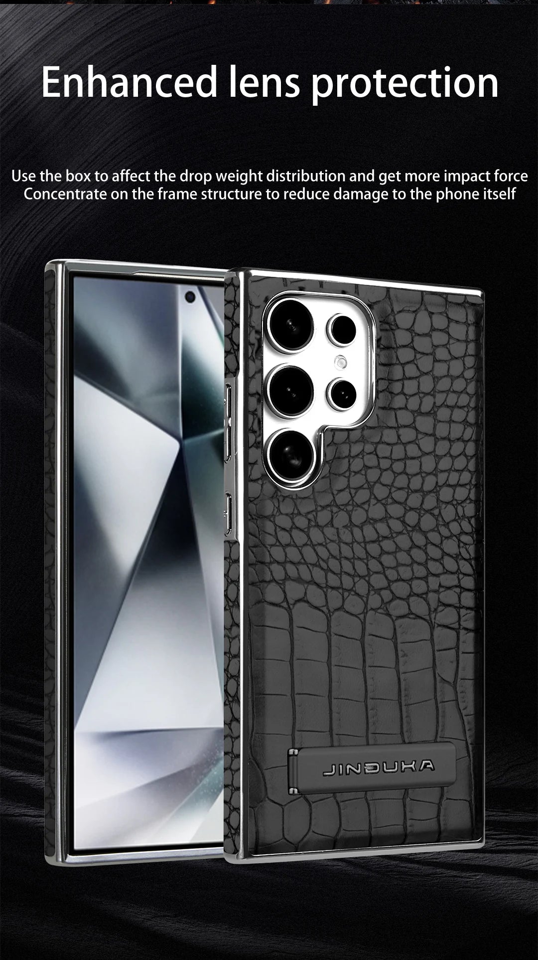 High Quality Leather Holder Electroplate Phone Case for Samsung Galaxy S25 S24 S23 Ultra S24 S23 Plus Bracket Magnetic Cover