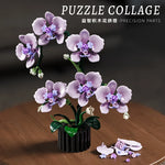 619PCS Phalaenopsis Building Blocks Flowers Orchid Potted Plants Simulation Model Home Decor Kids Puzzle Toy Girls Birthday Gift
