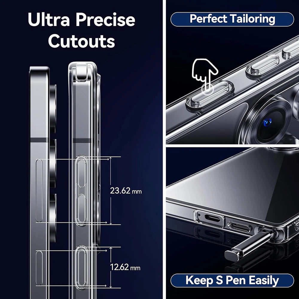 Shockproof Hard Case For Samsung Galaxy S25 Ultra S25+ Plus Hybrid Crystal Clear Acrylic Cover For S25ultra 25 Silicone Soft She