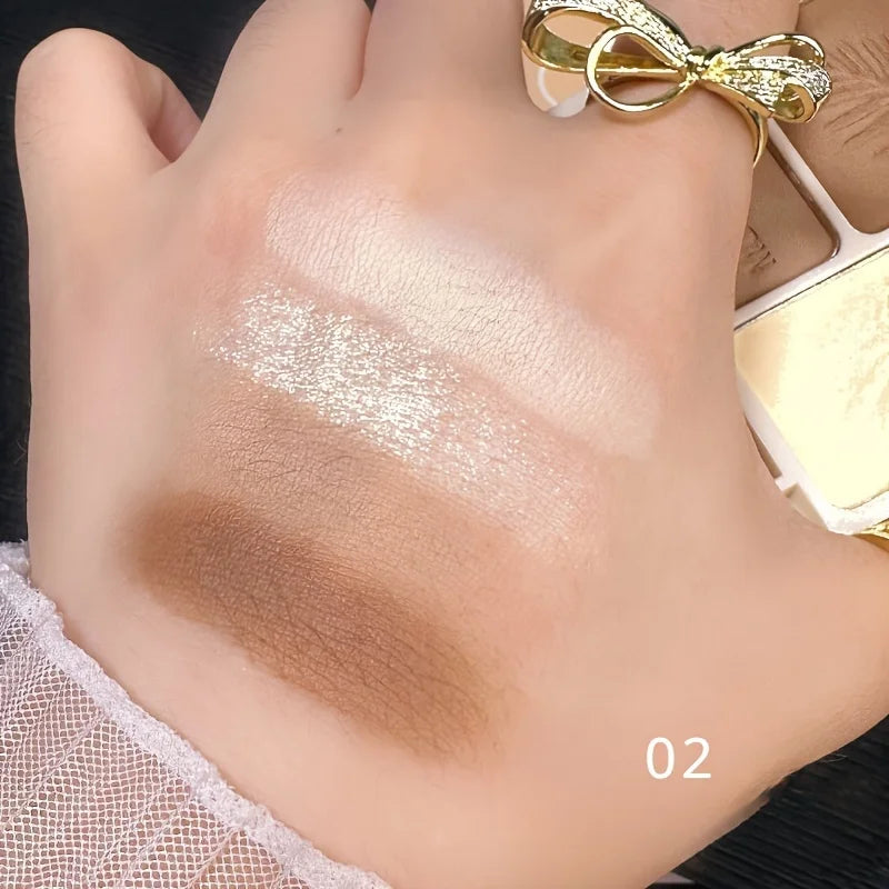 1pc Luxurious Matte Highlighter Bronzer Palette Smudge-Proof Contouring Coverage for Flawless Face Shading & Grooming