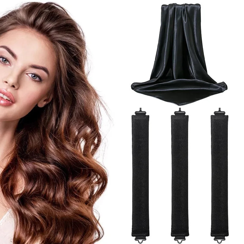Heatless Hair Curler 27cm Sleep-friendly Heatless Curling Wand 3.5 Diameter Large Wave Curling Wand