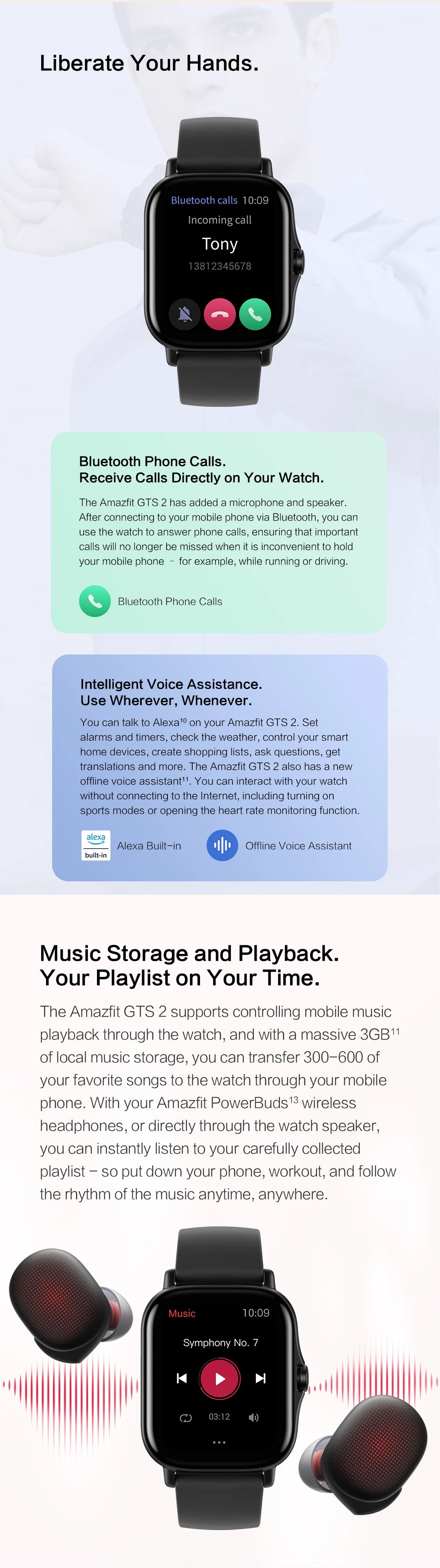 [Ship From Poland] Amazfit GTS 2 New Version Smartwatch 43mm All-round Health and Fitness Tracking Smart Watch Alexa Built-in