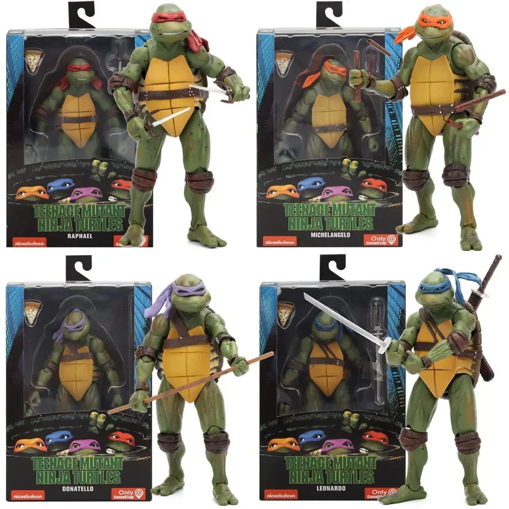 Ninja Turtle Anime Action Figure Neca 1990 Film Version Edição limitada, Estátua de PVC Presentes de Aniversário do Menino