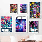 1pc F-Fortnites Game Poster Stickers Print Wall Art Canvas Painting Waterproof For Living Room Bedroom Home Decor