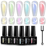 7pc Cat Magnetic Nail Gel Polish Set Long Lasting Glitter Nail Supplies Soak Off UV/LED Vernis Gel Kit for Manicure Design
