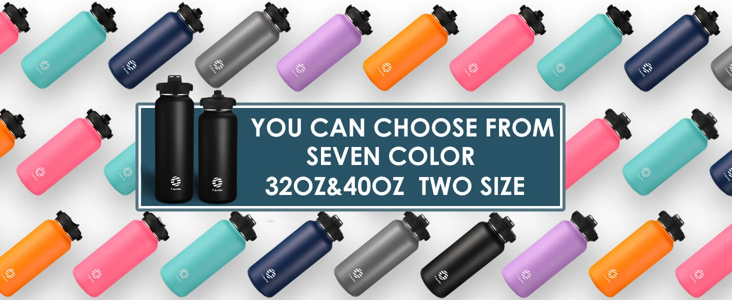 FEIJIAN Thermos Bottle with Straw Sport Stainless Steel Vacuum Flask Insulated Water Bottle with Handle Lid 950/1200ml