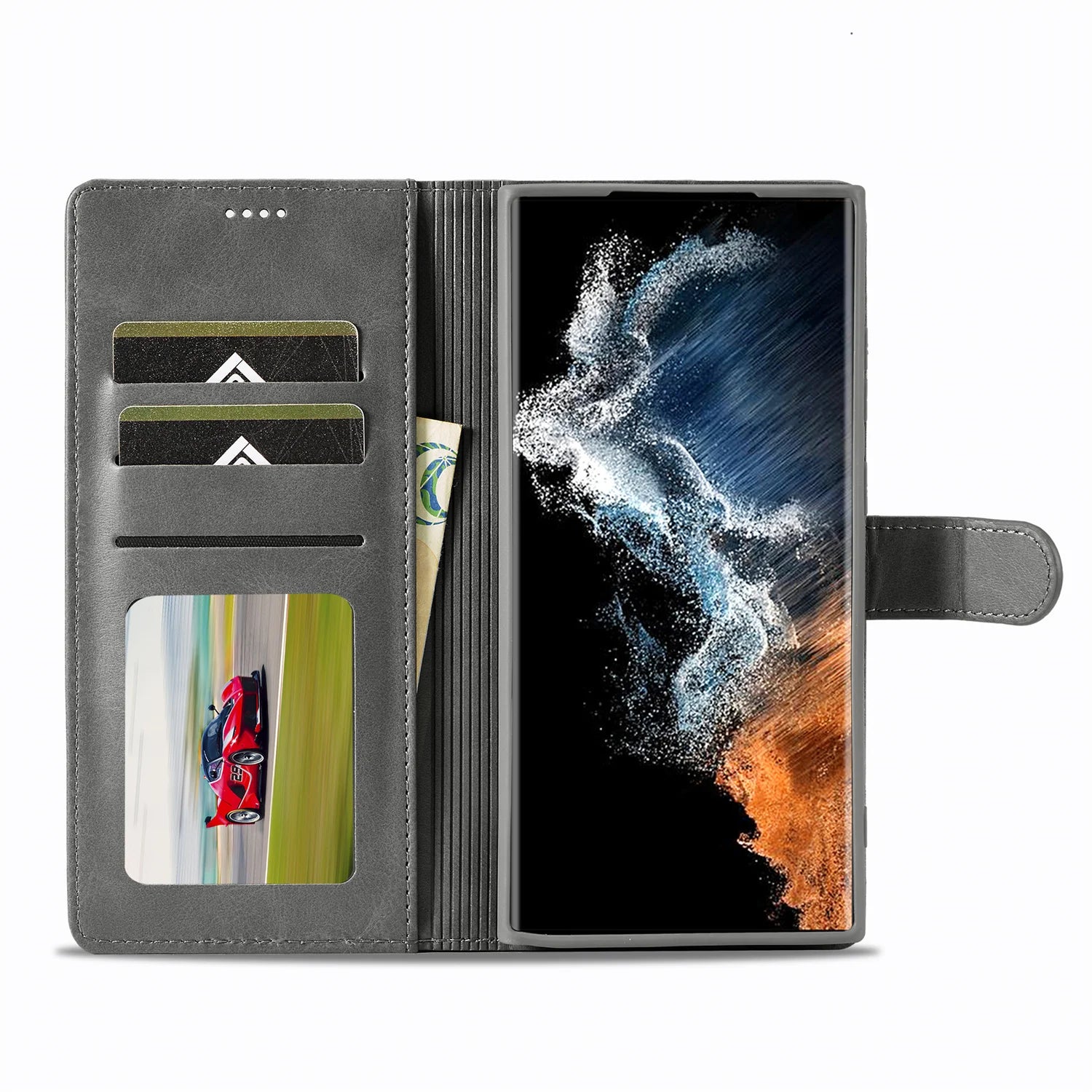 Leather Case for Samsung Galaxy S23 S24 S25 FE Ultra Plus Edge A07 A17 A35 A55 A06 A16 A26 A36 A56 5G Flip Wallet Card Holder