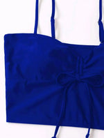 2025 High Waist Drawstring Front Bikini Set – Women's Swimsuit Swimwear Beachwear