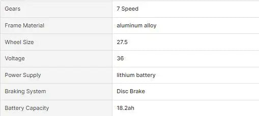 Electric Bike 27.5 Inch 250 W
