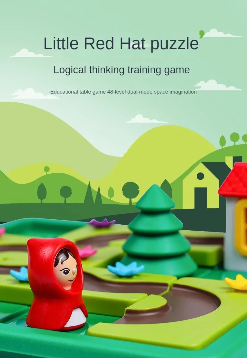 Little Red Riding Hood Smart Hide&Seek Board Games With Solution Skill-Building Puzzle Logic Game Training Toy for Children