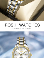POSHI 990 Fashion Women Watch Elegant Business Quartz Wristwatch Lady Casuan Dress Watches With Date Display Original Clock