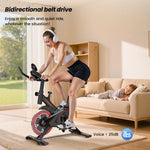 Formill QK101 Indoor Spin Bike Quiet Belt Drive Cardio Trainer with Electronic Display & Adjustable Resistance for Home Fitness