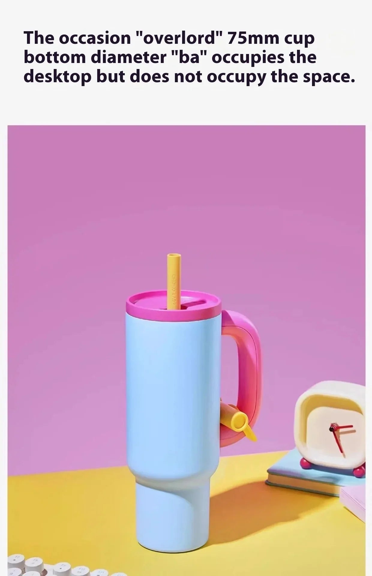 2025 New Female King Cup 304 Stainless Steel Straw Insulated Ice Cup - Thick, Portable Handle Design for Trendy Hydration