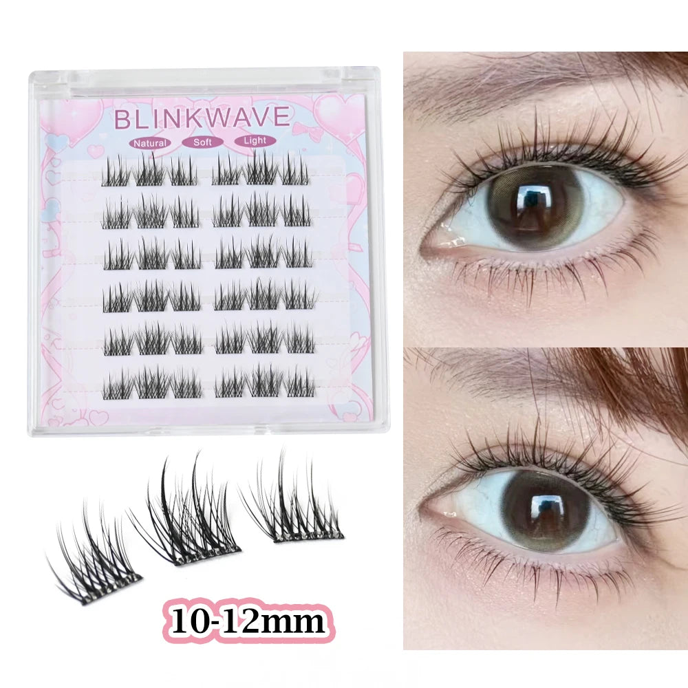 Upgraded Sunflower False Eyelashes No Glue Fake Lashes  Natural Reusable Band-Free Lashes Manga Lash Makeup Korean