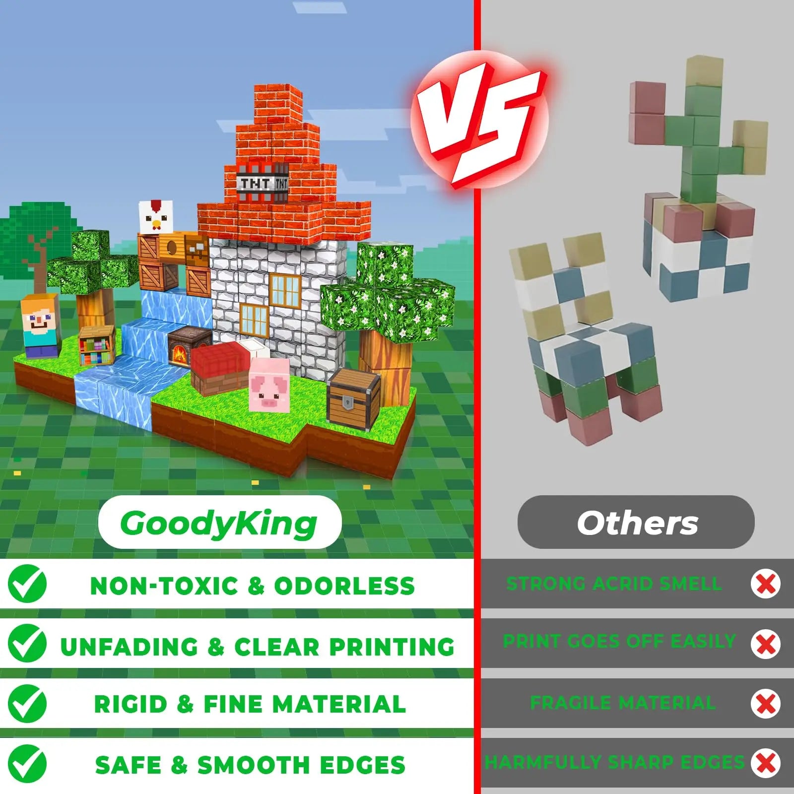 Magnetic Building Blocks Mine World Cube Magnet World Set for Kid Age DIY Model Children Stem Best Montessori Sensory Toy