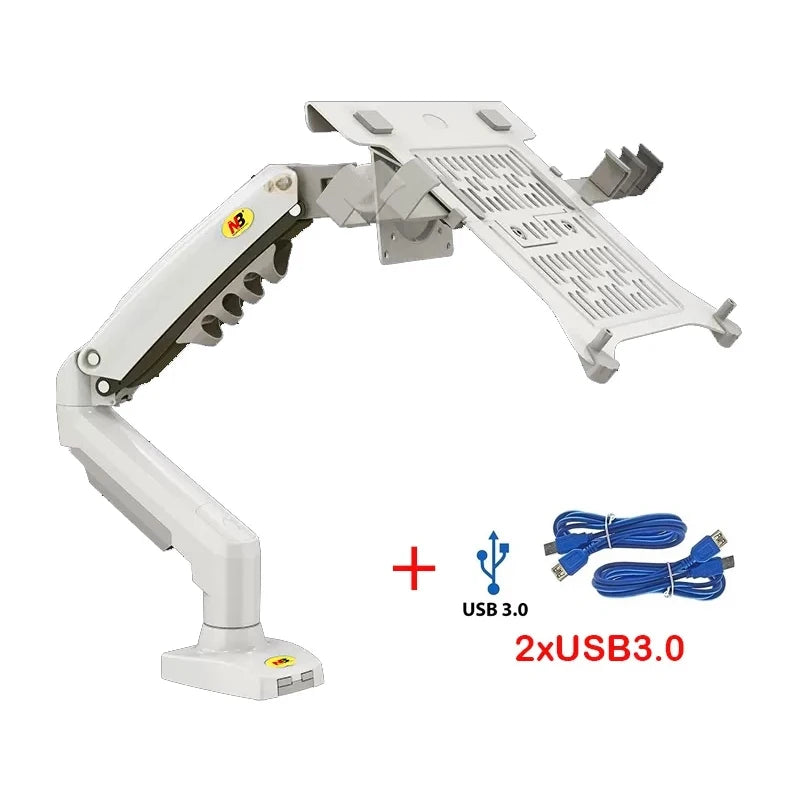2 in 1 NB New F80 + FP-2 Monitor and Laptop Holder for 17-30" Monitor + 10-17" Laptop Desktop Mount Stand Clamp