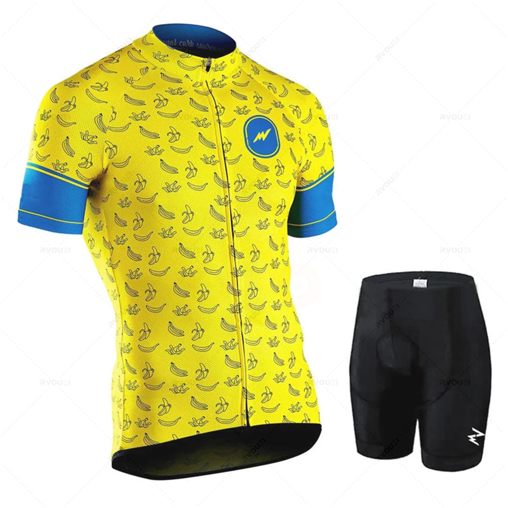 Morvelo-Bicycle Jersey Set, Breathable Bike Uniform, Quick Dry Cycling Clothing, MTB Clothes, Bicycle Shirt