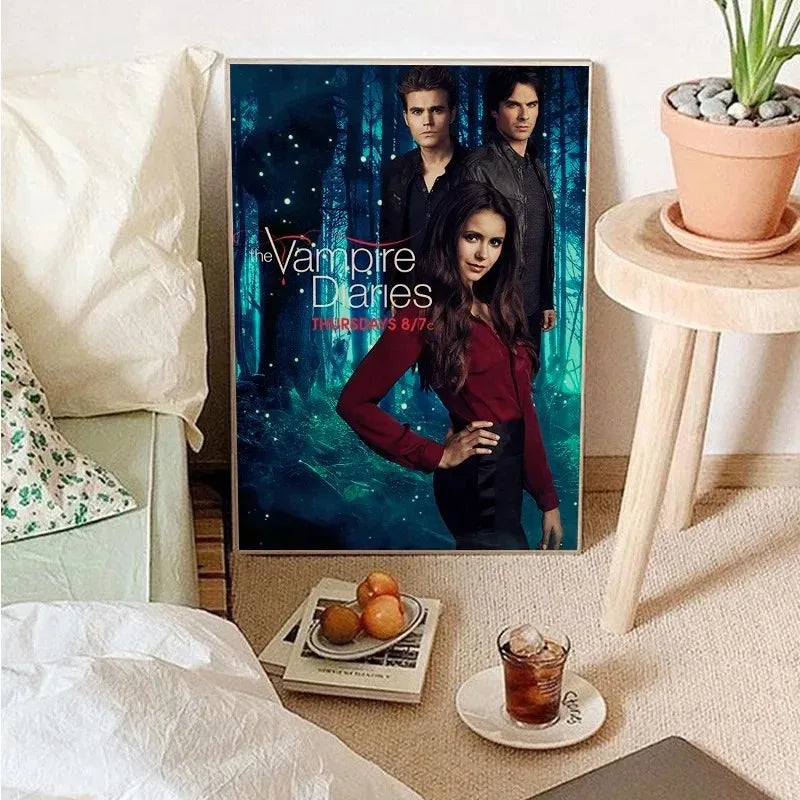 The Vampire Diaries Classic Movie Posters Canvas Painting Room Bar Cafe Aesthetic Art Wall Painting