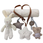 2025 New Hanging Bed Rabbit Baby Hand Bell Safety Seat Plush Toy Multifunctional Plush Toy Stroller Mobile Gifts