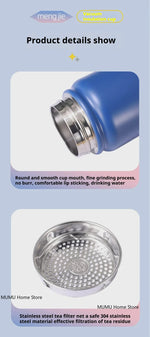 600/800/1000ML Outdoor Thermos Water Bottle Stainless Steel Insulated Cup Keeps Cold and Heat Thermal Mug Travel Vacuum Flasks