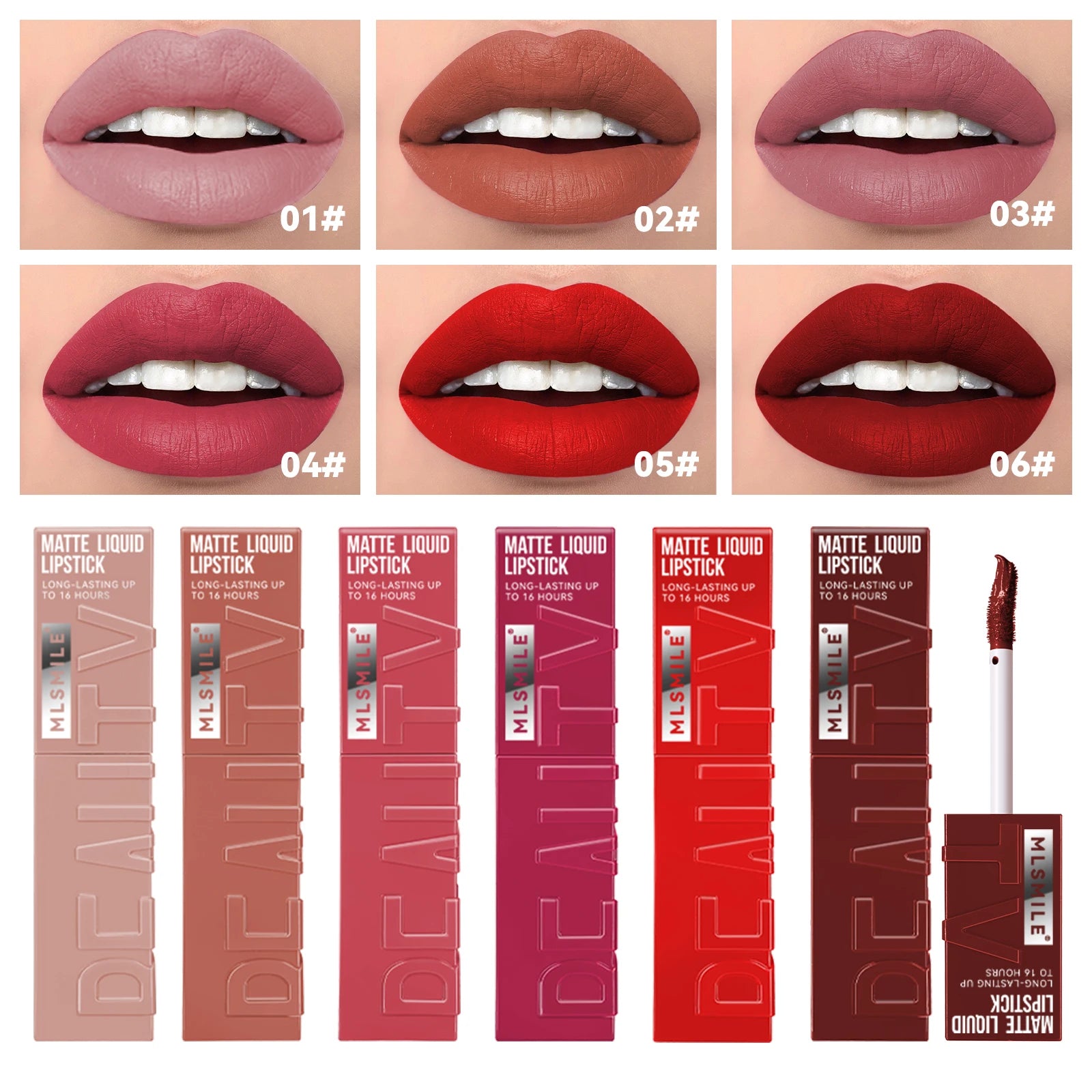 Long Lasting Velvet Matte Lip 6 Colors Gloss Waterproof Non-stick Cup Sexy Nude Red Pink Liquid Lipstick Lips Makeup Cosmetic