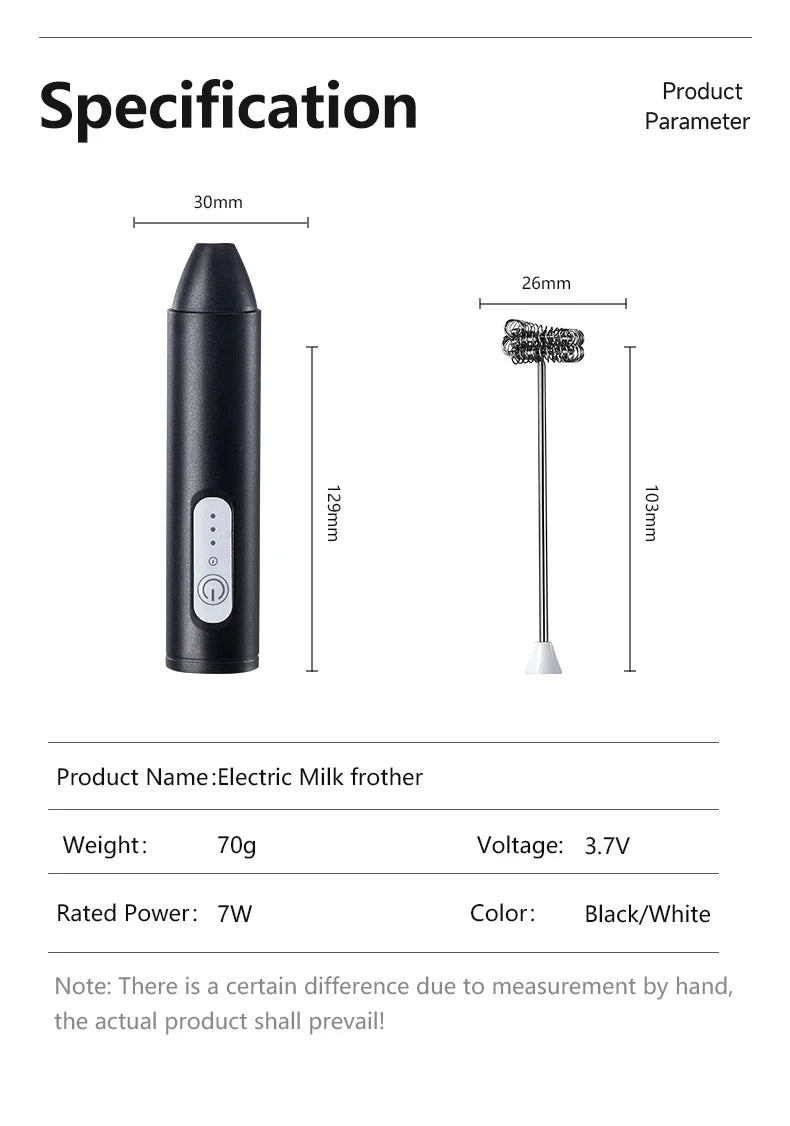 XIAOMI Electric Milk Frother Mini Handheld Wireless Powerful Type-C Rechargeable Convenience Coffee Milk Whipping Kitchen Whisks