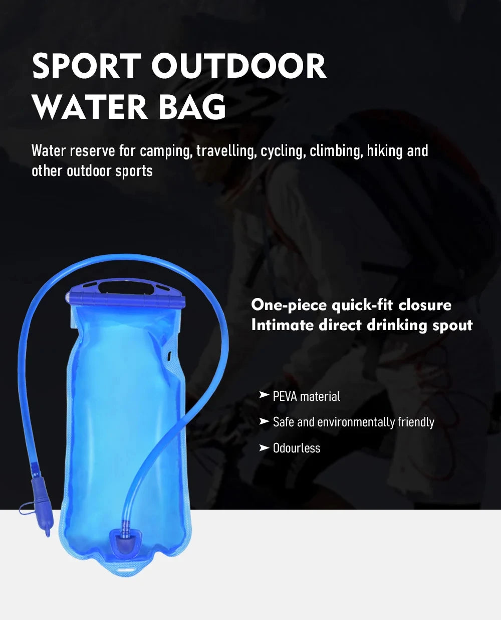ThinkRider Water Bladder Water Reservoir Hydration Pack Storage Bag BPA Free 1L 1.5L 2L 3L Running Hydration Vest Backpack