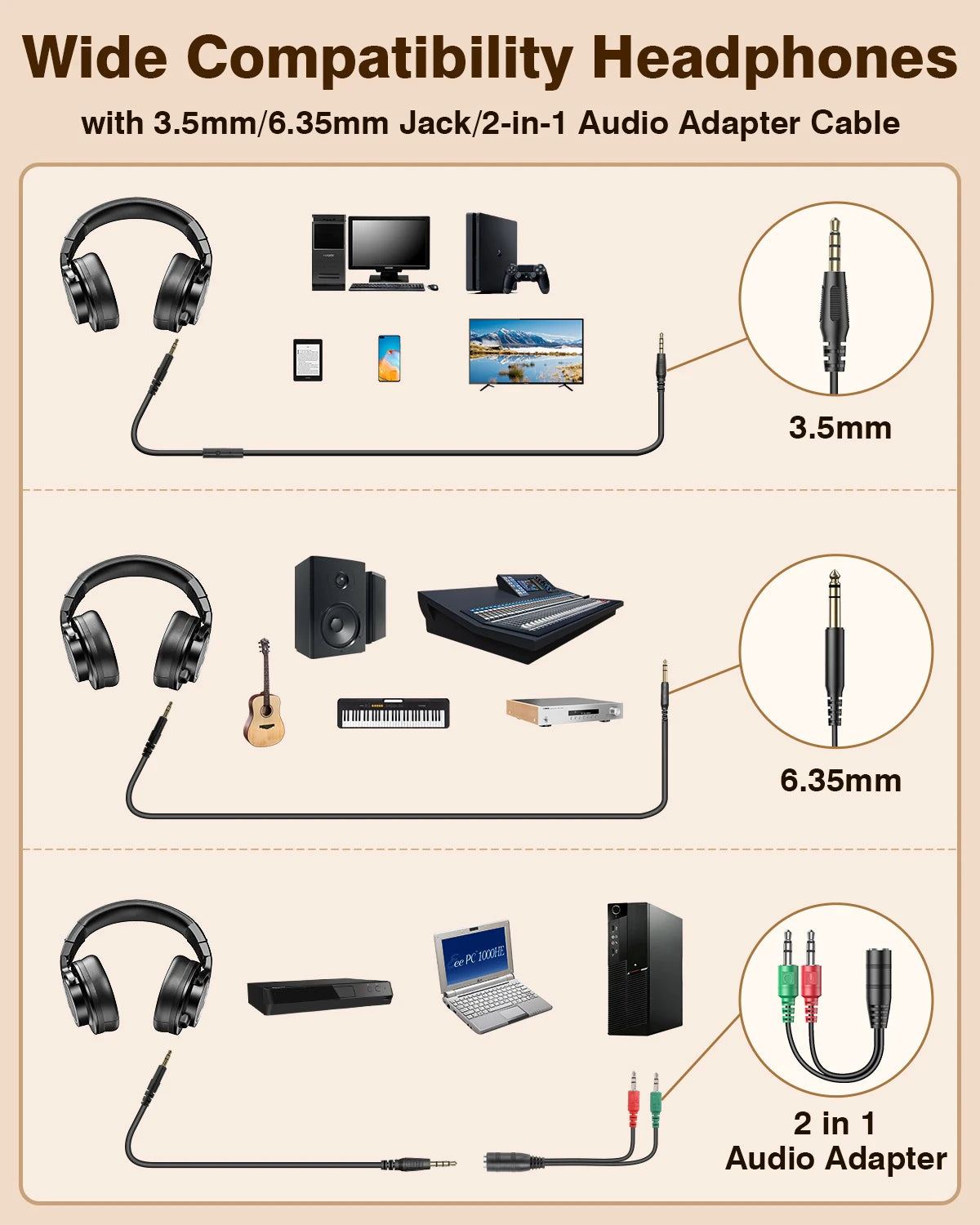 New Bee Wired Hi-Res Studio Headphone Monitor Music Professional Studio Pro 50 DJ Headphones With Microphone Over Ear Earphone