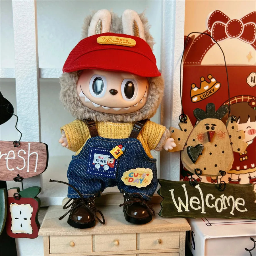 Doll Clothes For 15-17CM I II III Labubu Outfits Mini Plush Cotton Idol Doll Universal Clothing Sitting Party Accessories Gifts