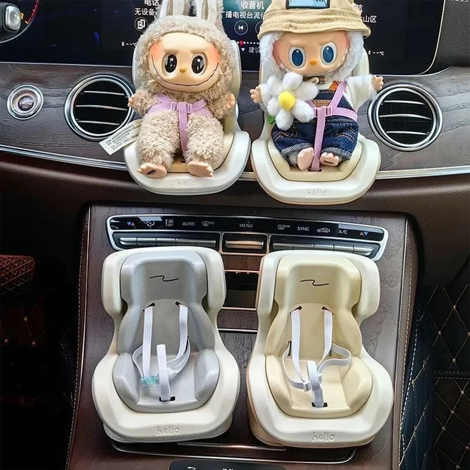 4 Styles For Car Doll Safety Seat Cartoon Chair Model Kawaii Doll Seat Outlet Decor Car Interior Styling Labubu Accessories ﻿