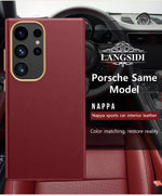 LANGSIDI Luxury Nappa Leather Magnetic Phone Case for Samsung s24 ultra Galaxy s23 ultra s24 plus for Magsafe fundas Back Cover