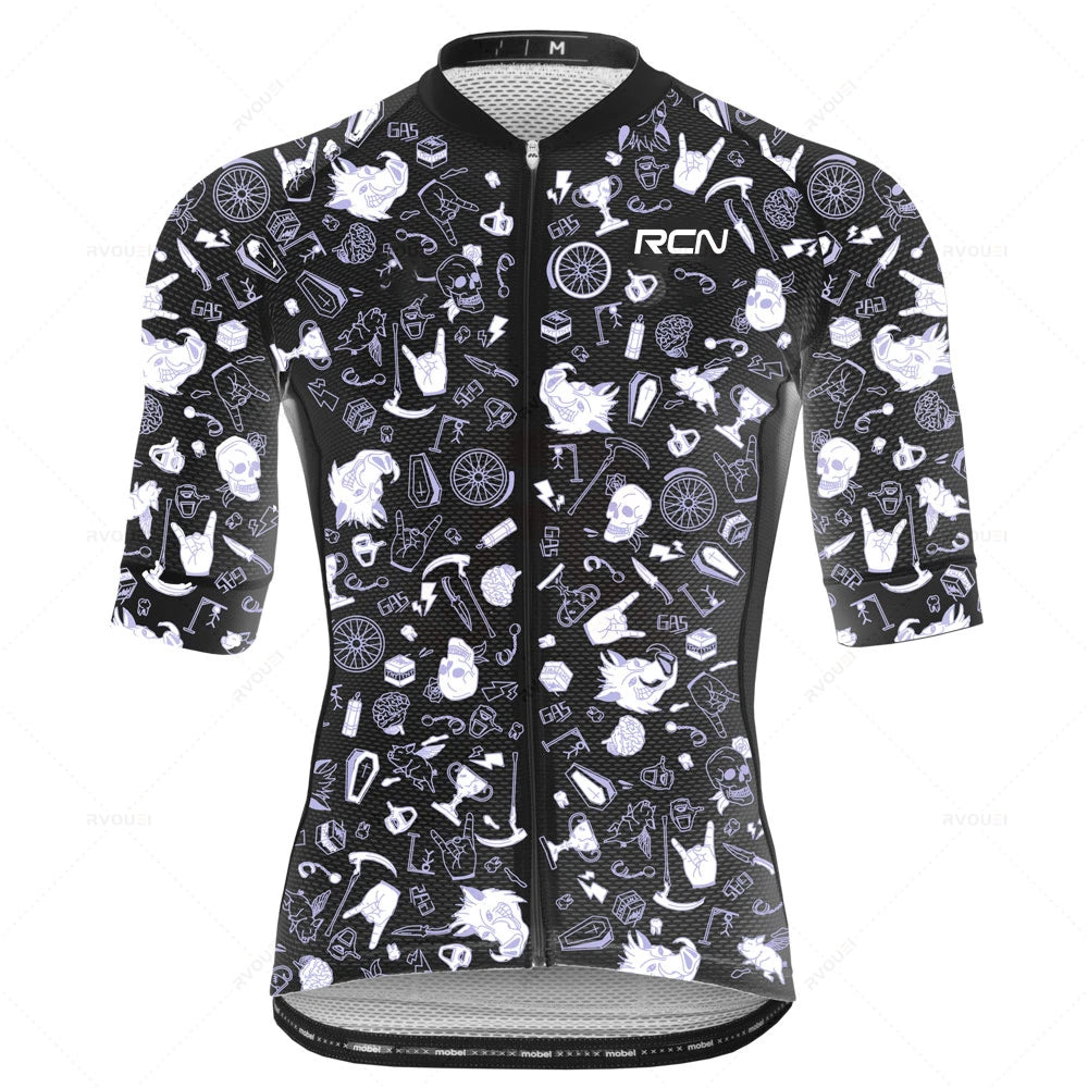 2025 RCN Pro Team Cycling Jersey Set – Men’s Short Sleeve Road Bike & MTB Racing Kit, Breathable Summer Bicycle Clothing with Bib Shorts