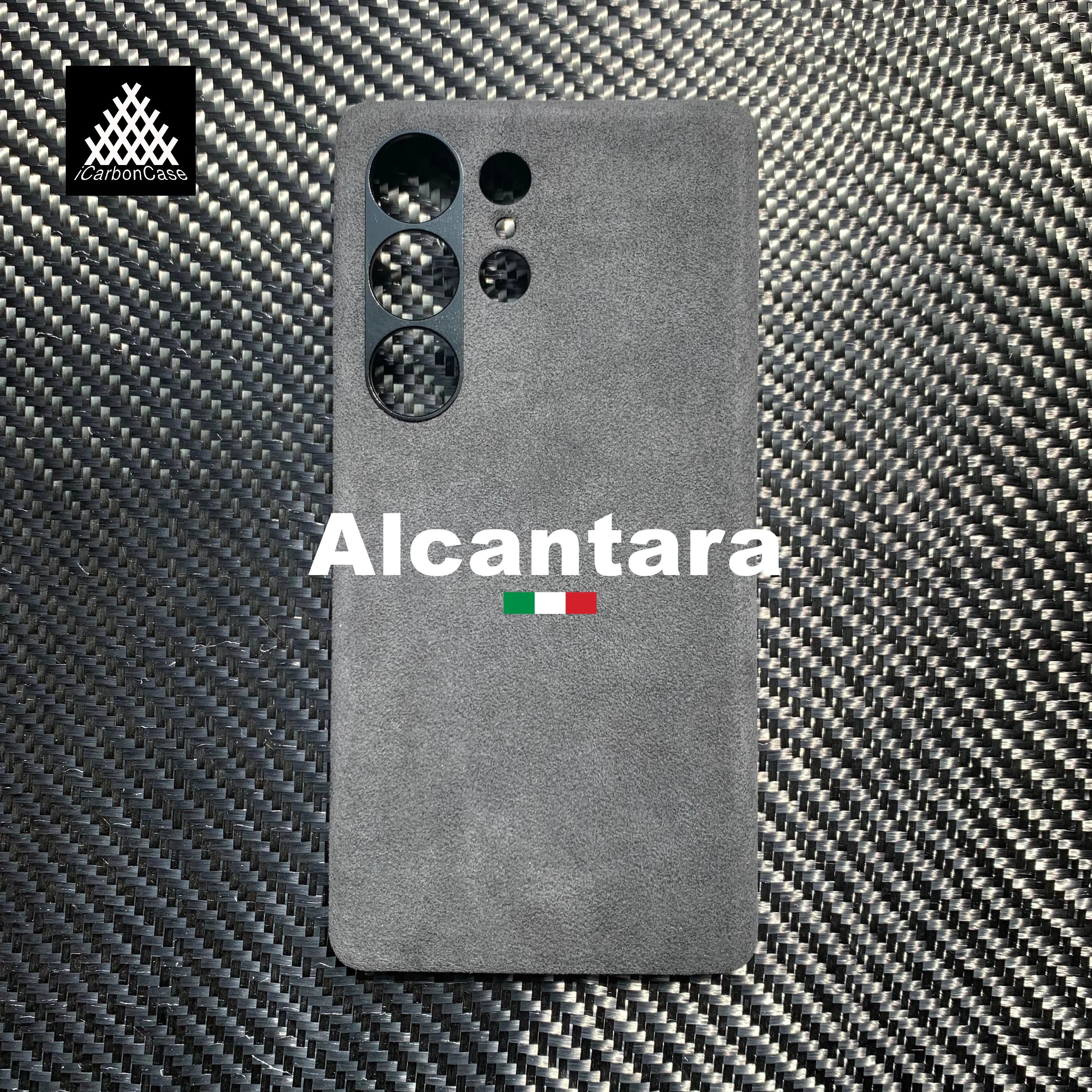 For Samsung  Galaxy S25 Ultra S25+ Magnetic Genuine Italy Alcantara Phone Case Handmade Super Car Inter Premium Leather Materia