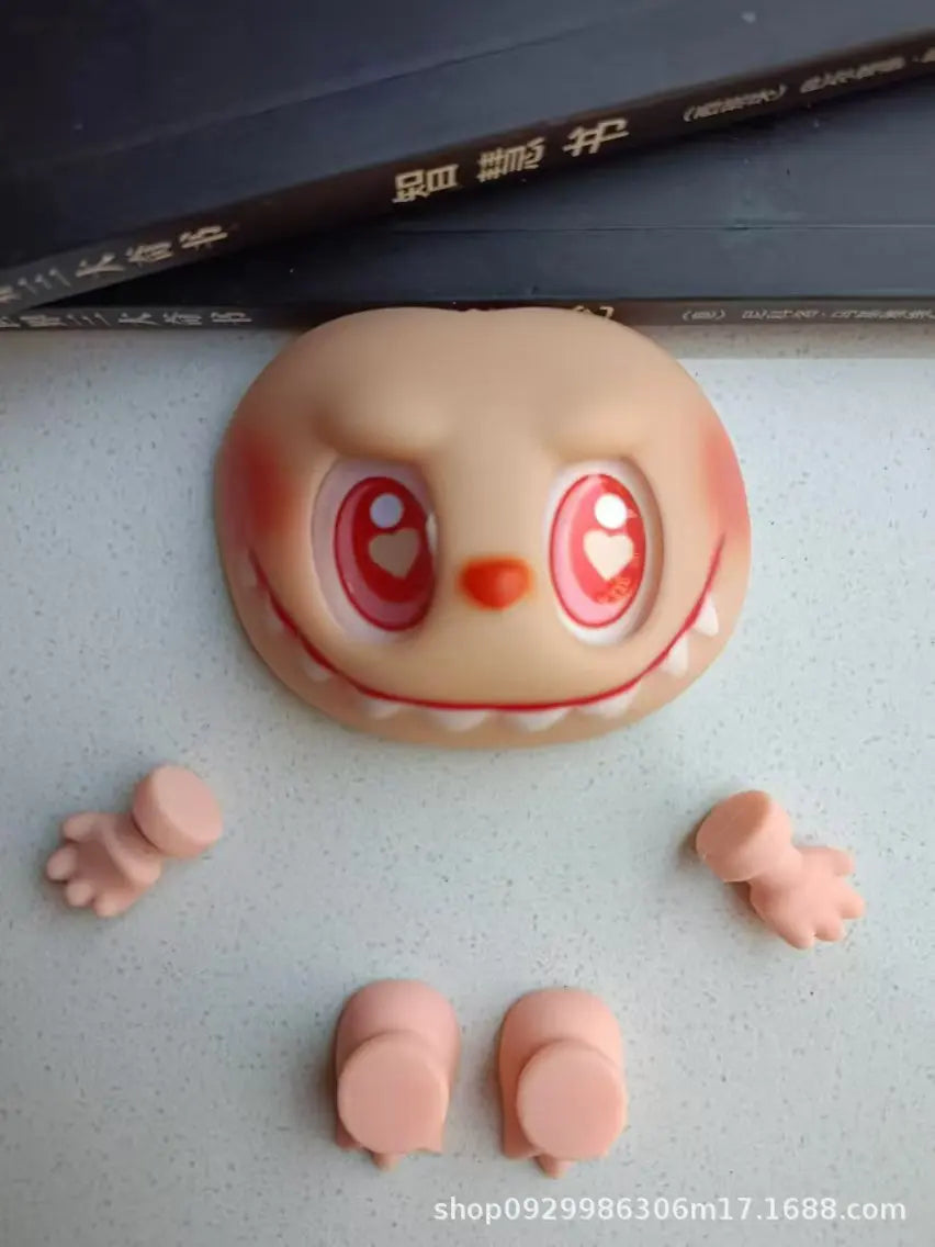 Hot Sell Labubu Plush Doll Parts Vinyl Doll Accesseries Pvc Face Changing Parts Hands Feet Replacement Supplies Diy Gifts