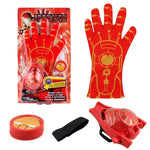 Super Heroes Figures Toy PVC Ironman Hulk Captain America Launcher Toys Gloves Kids Brinquedos Gift