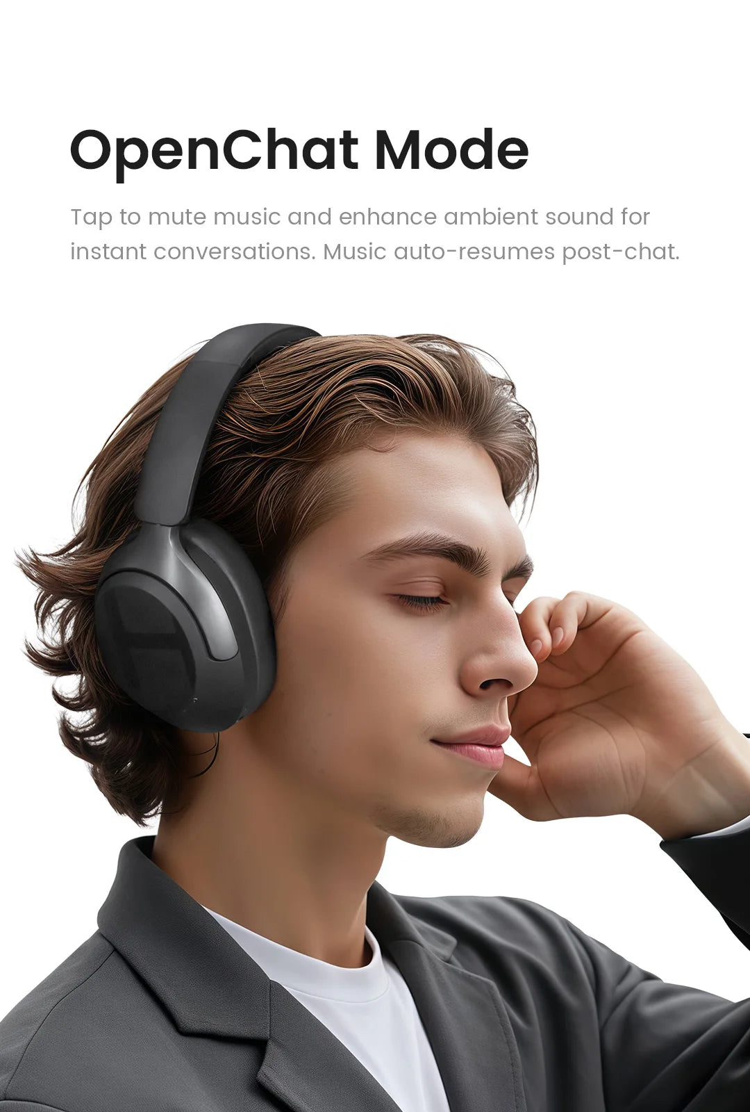 HAYLOU S40 ANC Wireless Headphone 50dB Noise Canceling Hi-Res 3D Spatial Audio Earphone with LDAC Bluetooth 6.0 Over Ear Headset