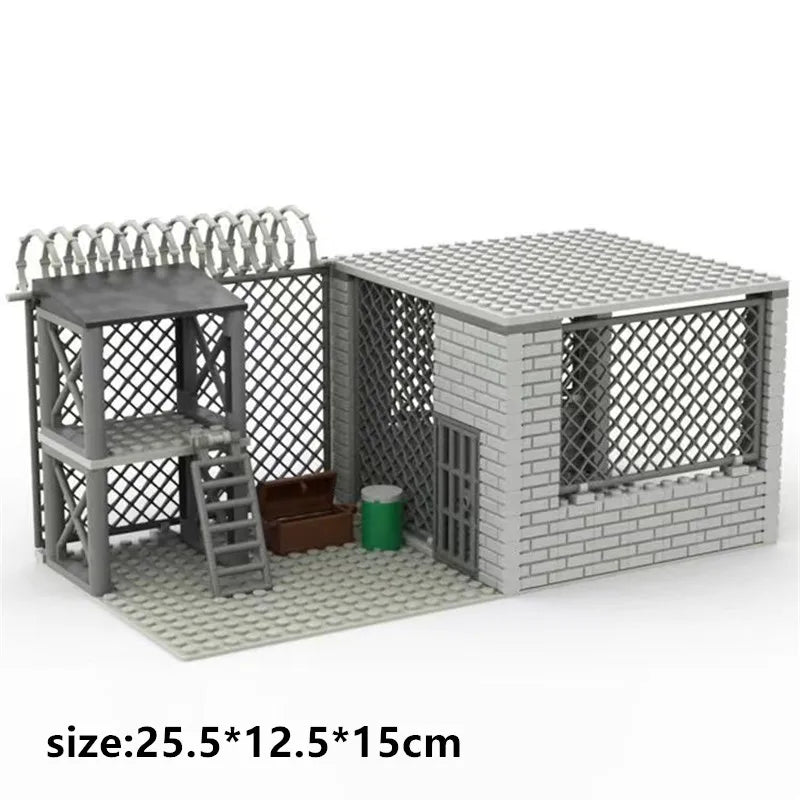Upgrade Military Base Building Block Sets DIY WW2 Army War scene model Blocks Boys Toys