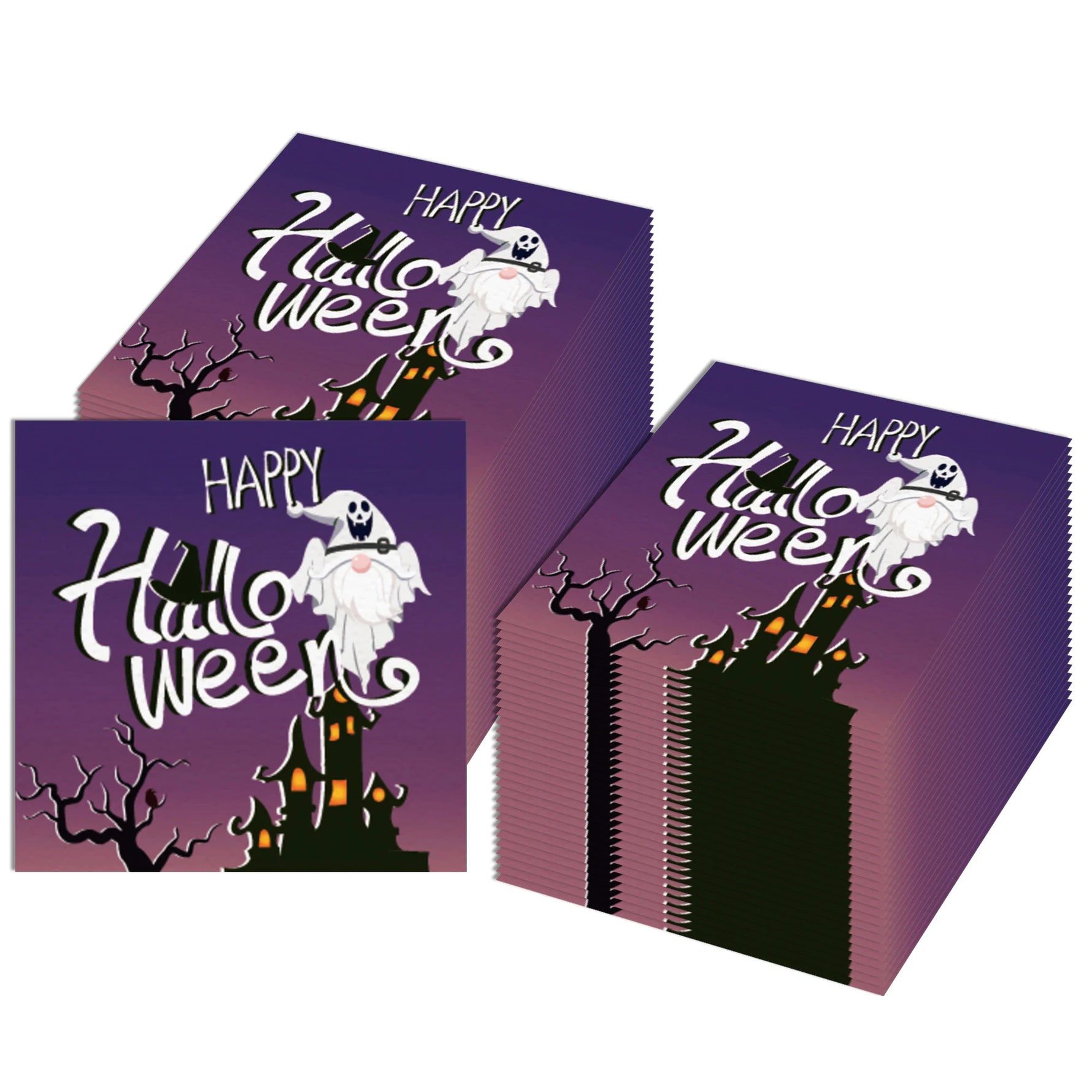 20/40/60/80/100pcs Halloween Theme Party Disposable Napkins Cocktail Napkin Bat Spider Pumpkin Halloween Holiday Decor Tableware