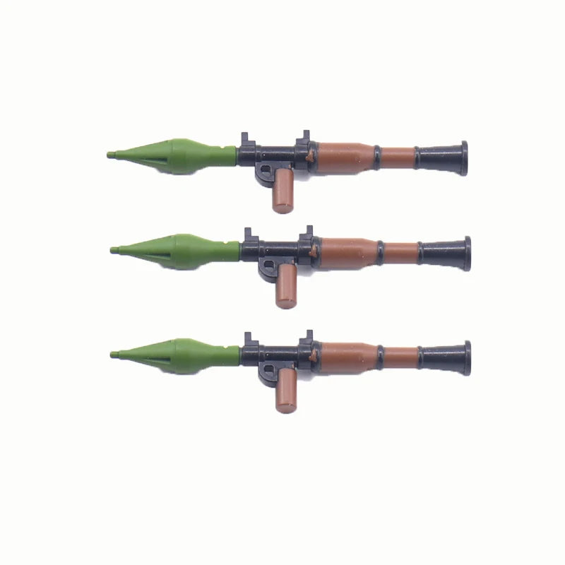 MOC WW2 Military War Weapon Soldier Accessories Building Blocks Roadblock Motorcycle Weapon case container Weapon Bag Brick Toy