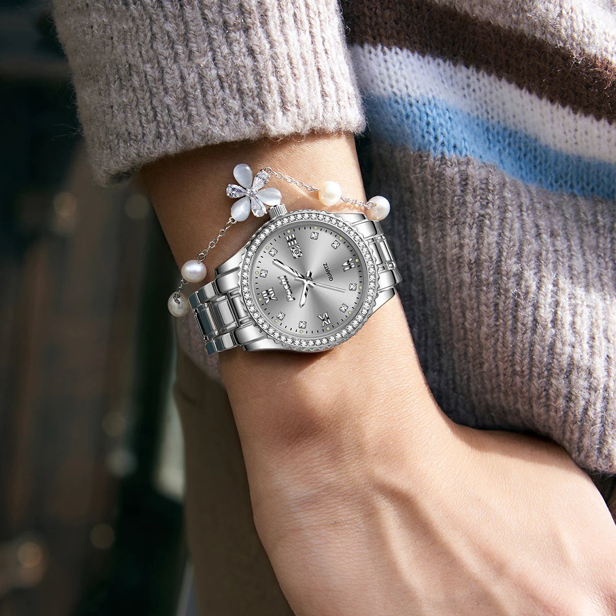 POSHI 990 Fashion Women Watch Elegant Business Quartz Wristwatch Lady Casuan Dress Watches With Date Display Original Clock